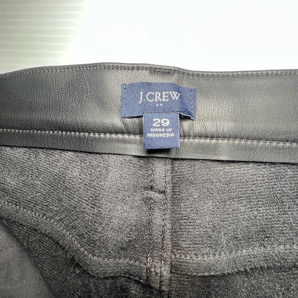 J. Crew Black Faux Leather Straight Leg Pants Size 29/8 - Picture 5 of 14